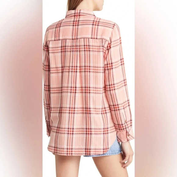 Madewell Classic Ex-Boyfriend Flannel Soft Plaid Button Up Grunge Y2K Casual - Picture 5 of 7
